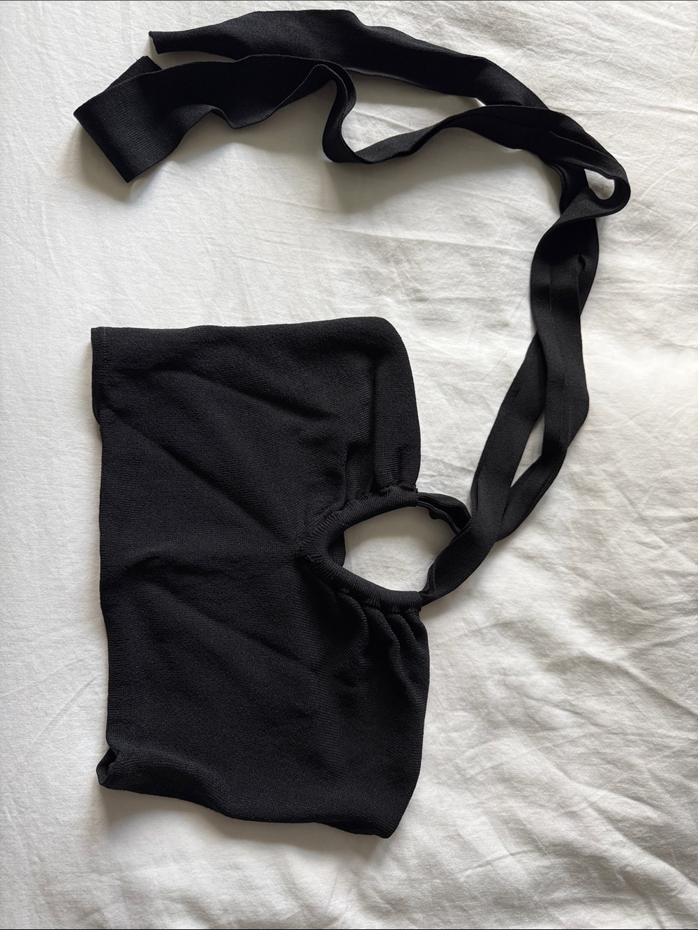Zara Black Bandeau Halter Tie Bralette